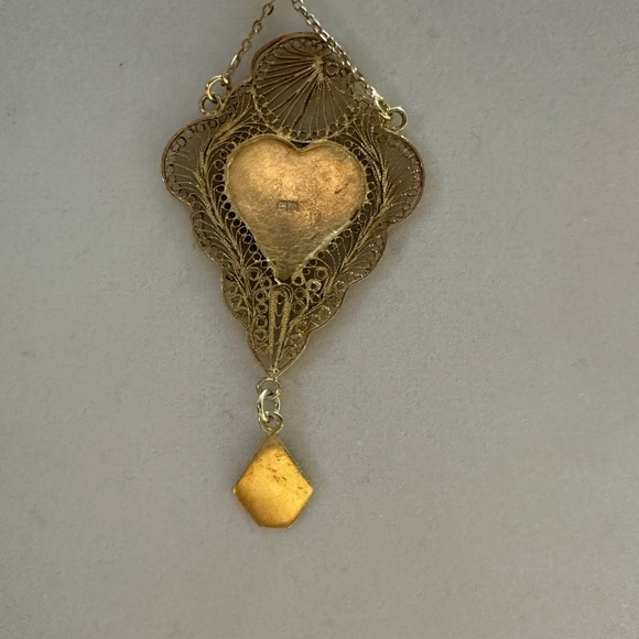 Elegant Gold plated Silver filigree Vintage Egyptian necklace - Picture 7 of 13